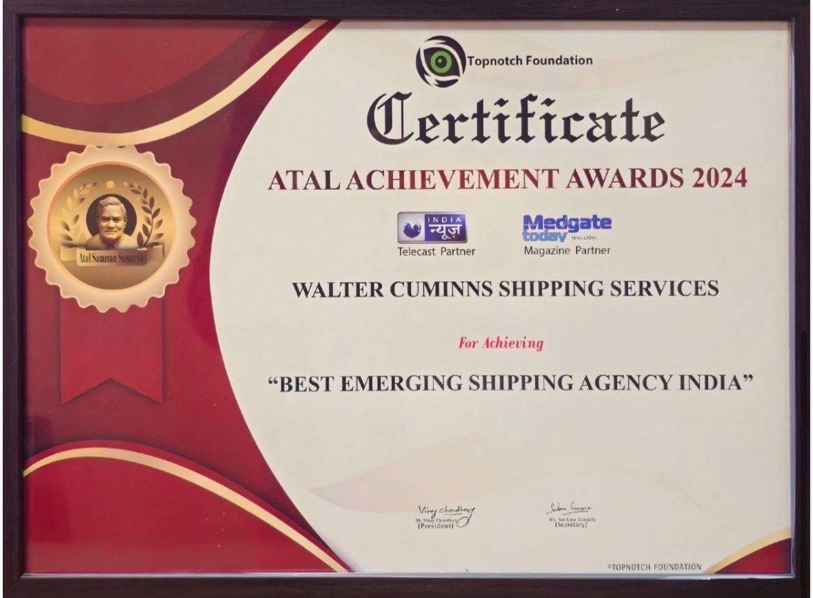 Best Emerging Shipping Agency India — Atal Achievement Awards 2024