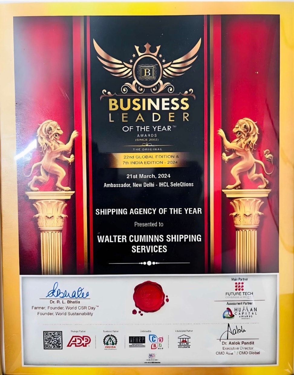 Shipping Agency of the Year 2024 — Business Leader of the Year Awards